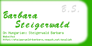 barbara steigerwald business card